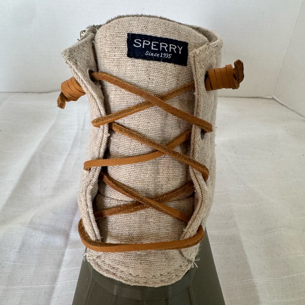 Sperry Duck Boots Orange Green Rain Winter Boots Womens Size 9.5 - Picture 9 of 11